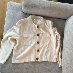 Cream Button-Up Women's Sweater